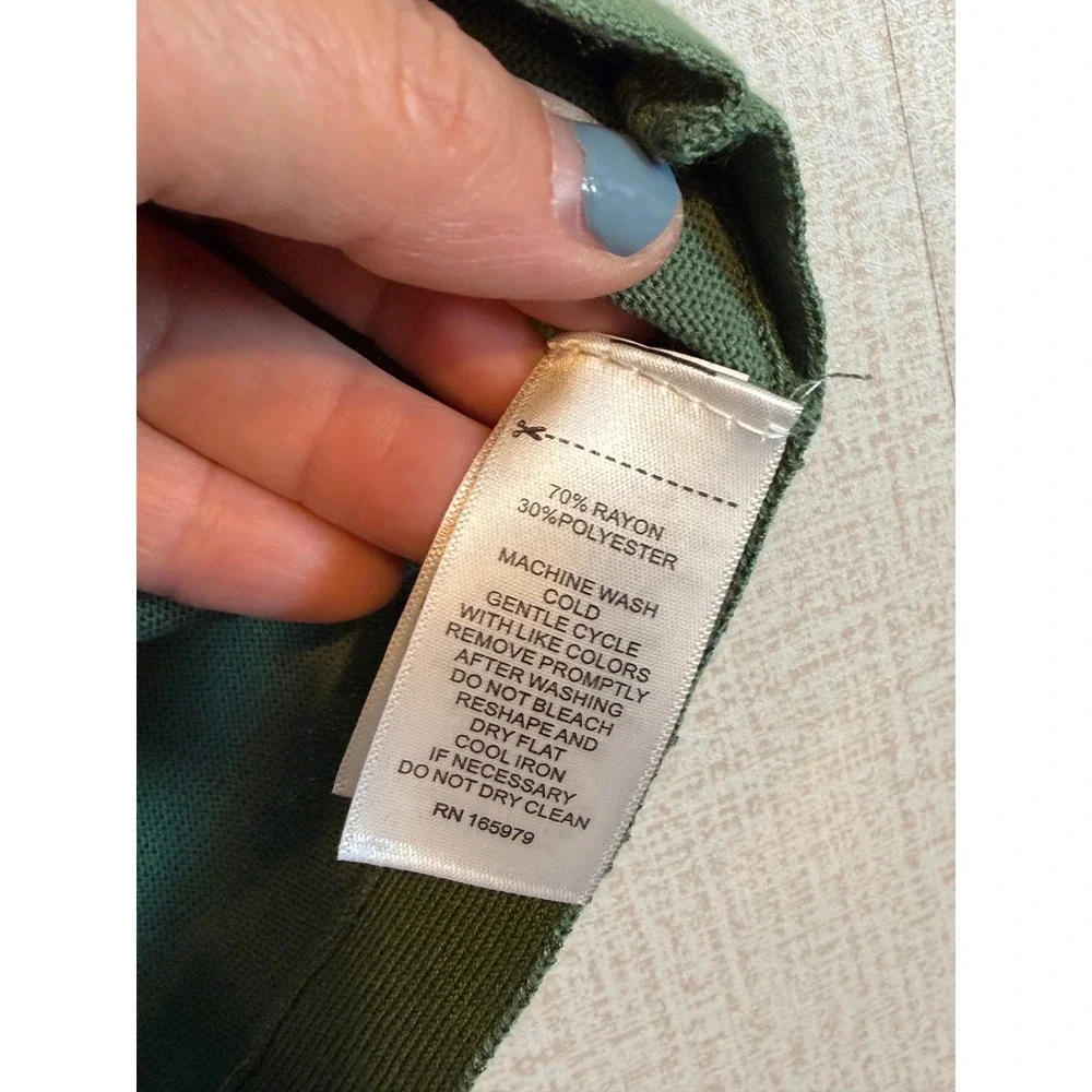 Cable & Gauge Womens XL Myrtle Green Boat‎ Neck Button Shoulder Knit Sweater NEW